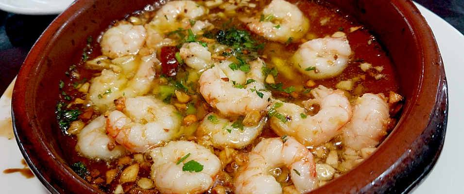 Shrim in garlic olive oil in Sevilla Spain